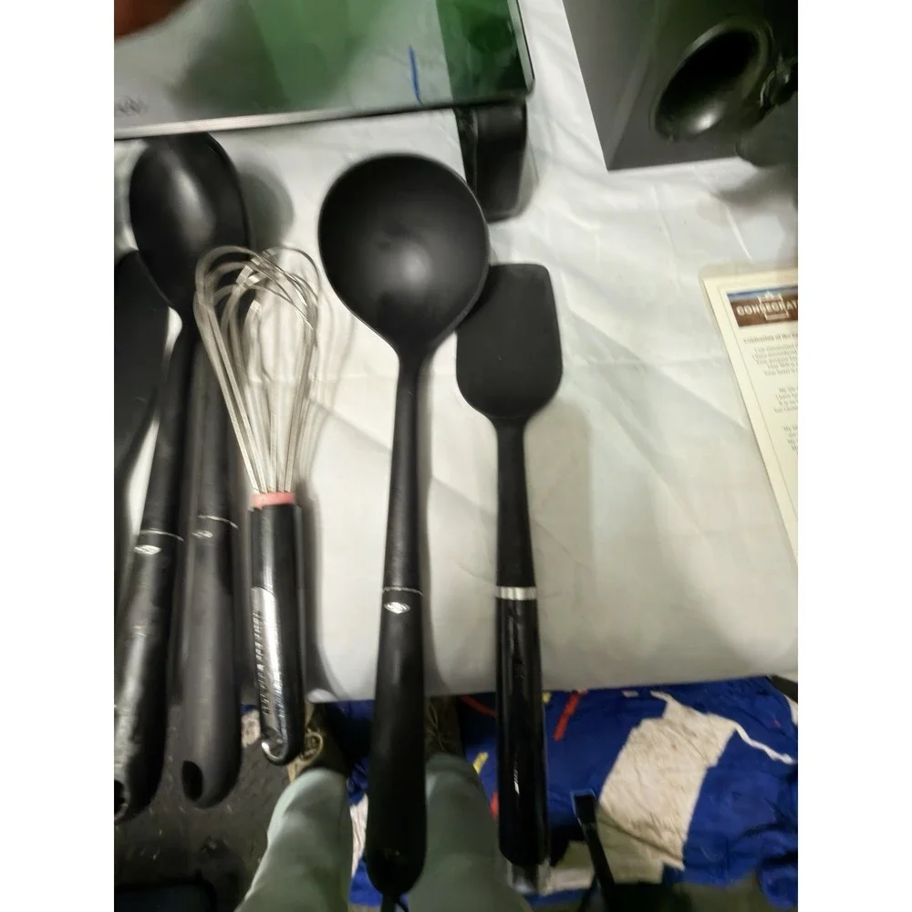 Mixed Brand Kitchen Utensil Set w/ Holder – Silicone Tools,‎ Whisk, Shears